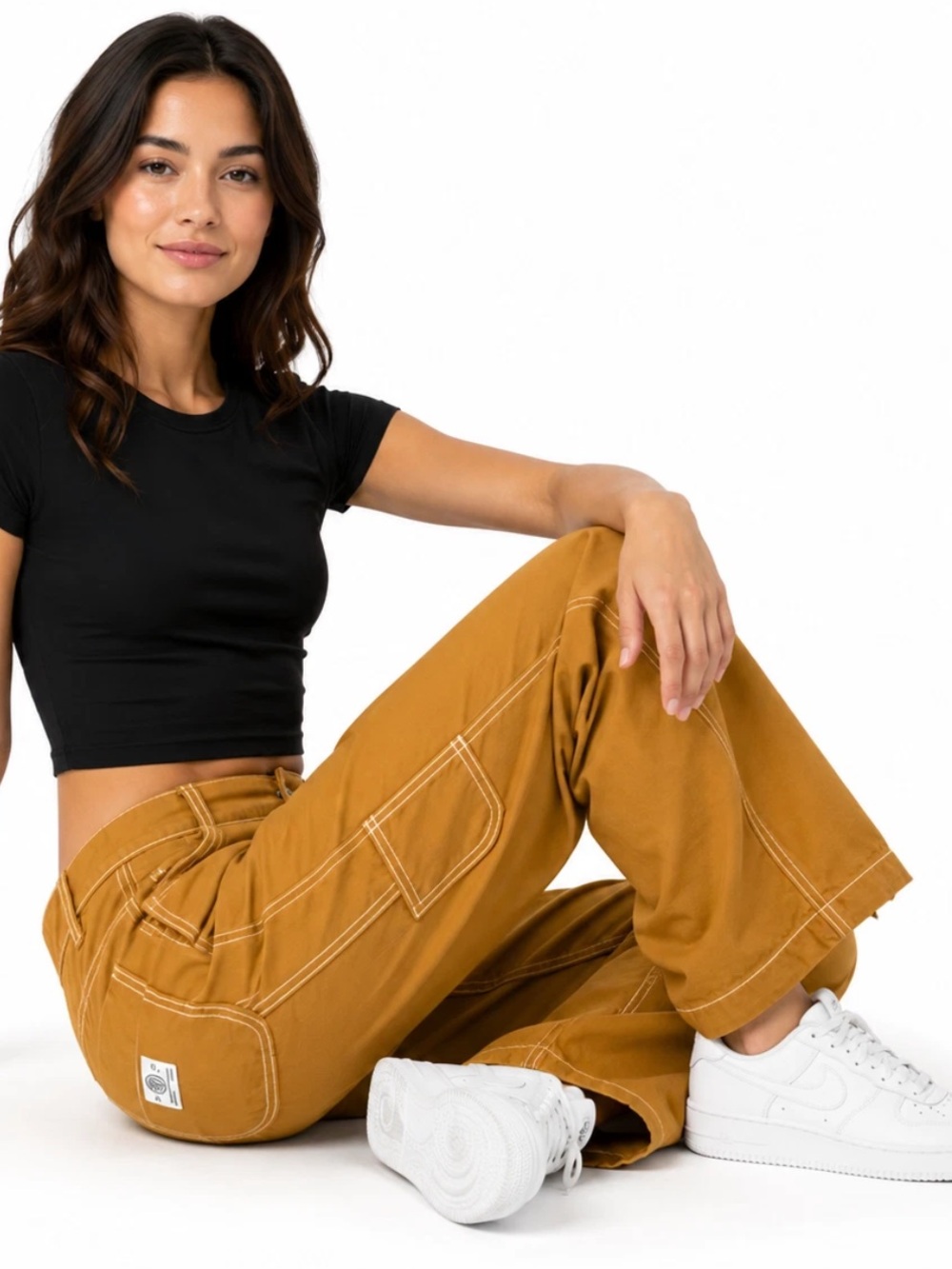 BDG UO Mustard Canvas Carpenter Utility Skater Grunge Pants Y2K Pants Size 27 - Picture 4 of 11